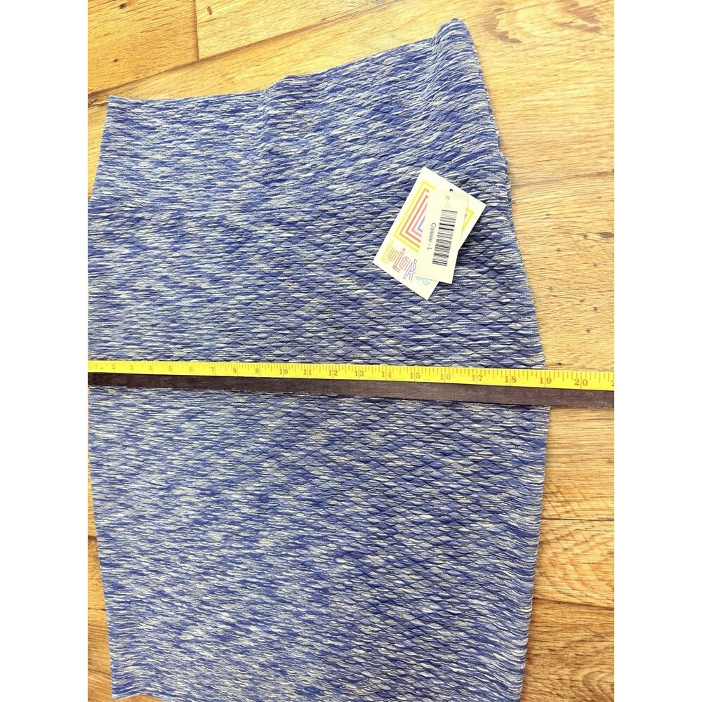 NEW Lularoe Cassie Skirt Women's L Blues Fitted Pull On Stretch NWT - Picture 5 of 10